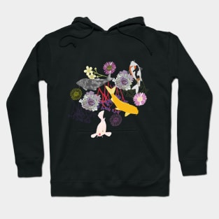 Swimming koi carp in flowers Hoodie